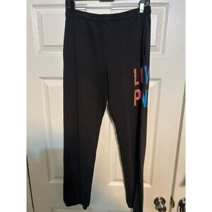Victoria's Secret PINK Black Rainbow LOVE PINK Graphic Jogger Sweatpants XS